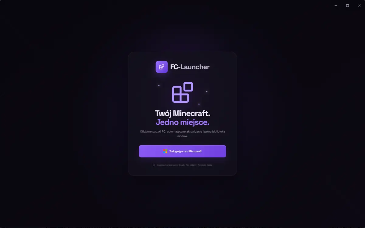 FC-Launcher login screen